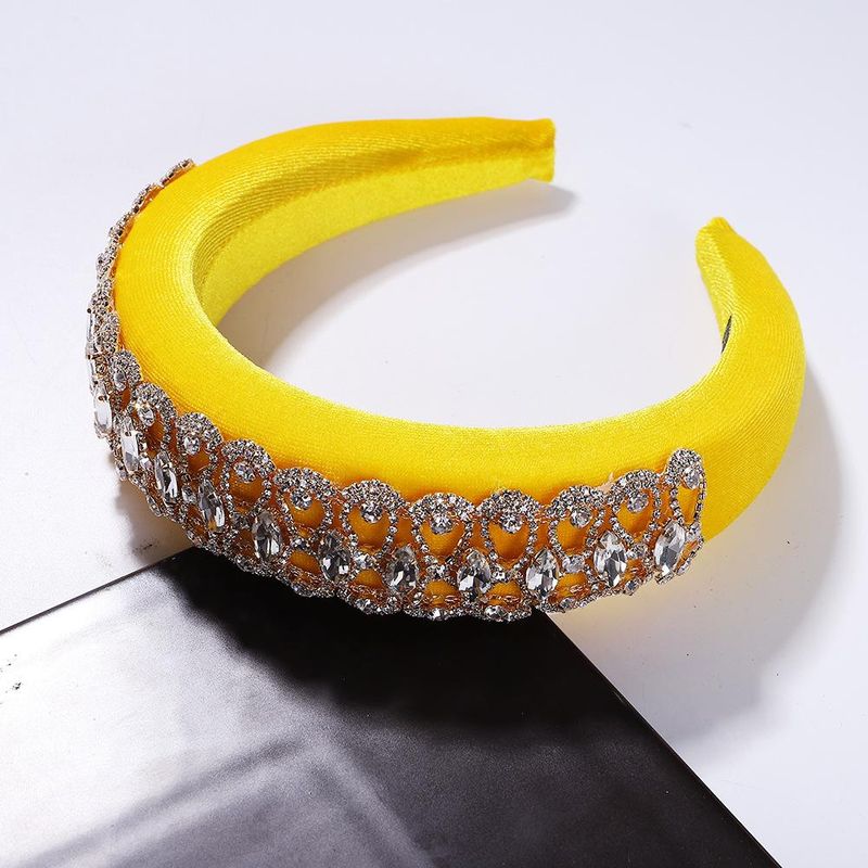 Gold Velvet Diamond Headband Nhjq151982