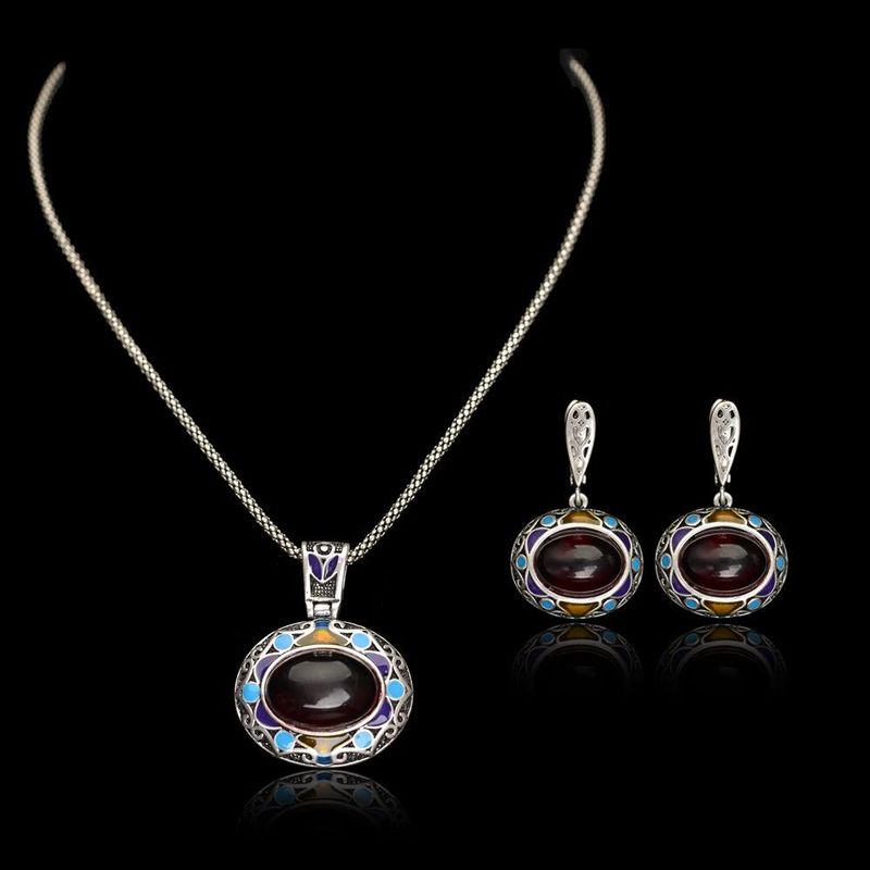 Fashion Ethnic Pattern Artificial Gemstone Jewelry Set Nhlj152086
