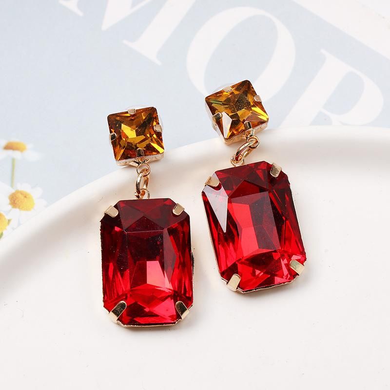 Fashion Geometric Diamond Earrings Nhjj152436