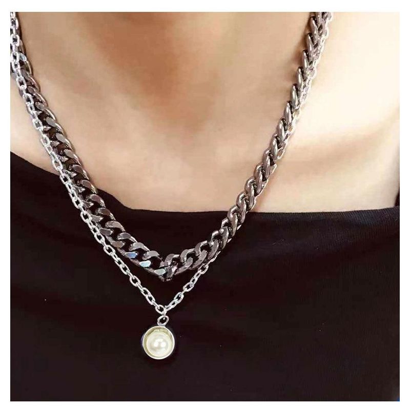 Womens V-shaped Plated Aluminum Necklaces Nhct152679