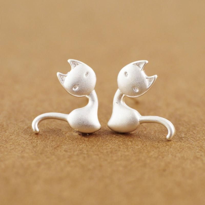 Three-dimensional Kitten Earrings Nhcu152841