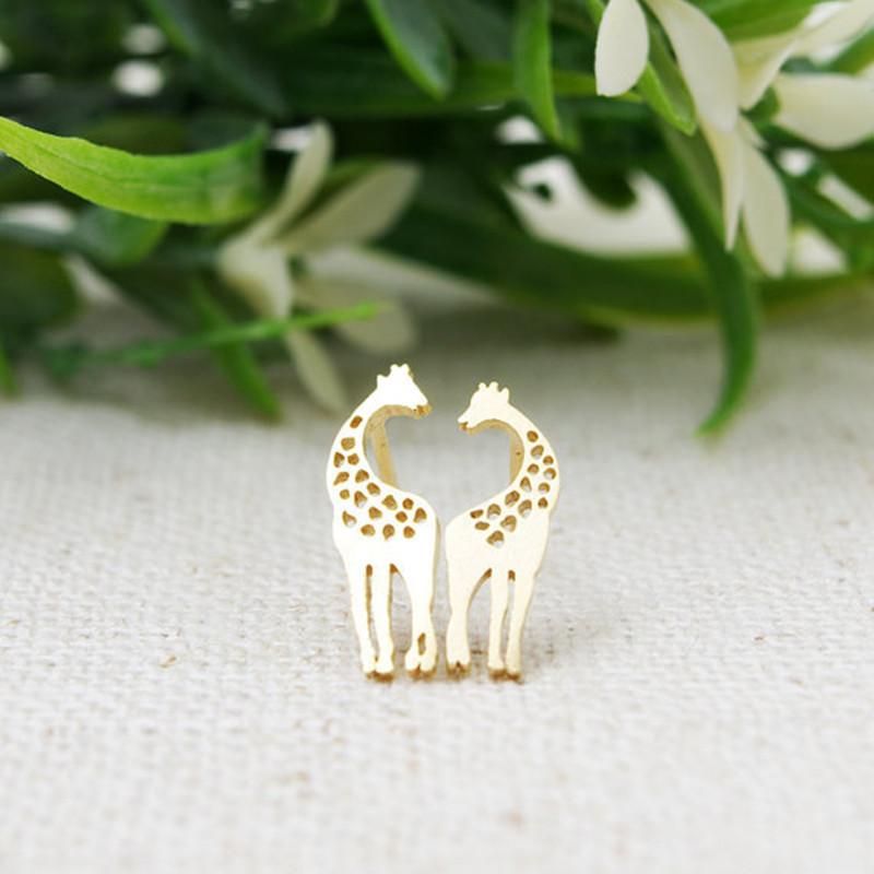 Cute Animal Pair Of Giraffe Alloy Earrings Nhcu152965