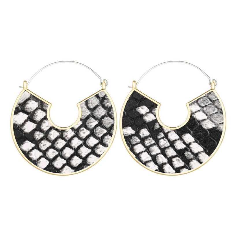 Vintage Style C Shape Pu Leather No Inlaid Earrings