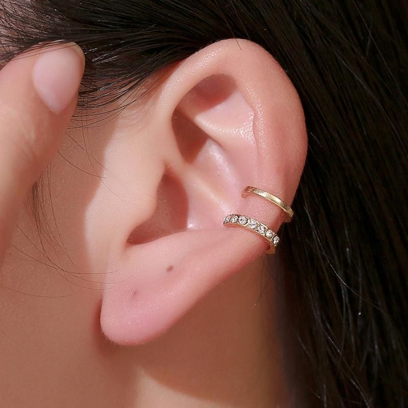 Großhandel Schmuck Dame U-form Kupfer Künstliche Edelsteine Überzug Ohrringe