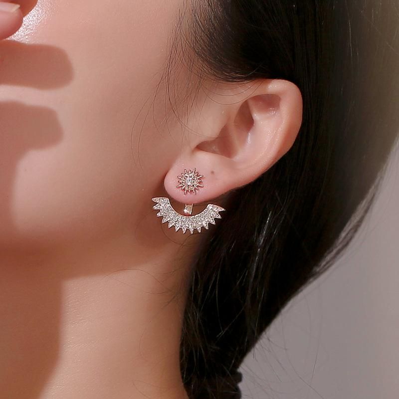 Fashion Full Sun Flower Stud Earrings Nhdp153037