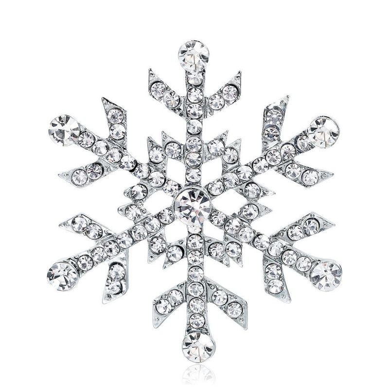 Coréenne Style Diamant Flocon De Neige Broche Alliage Ornement Coréenne Ornement De Noël Broche Broche Personnalisé En Gros