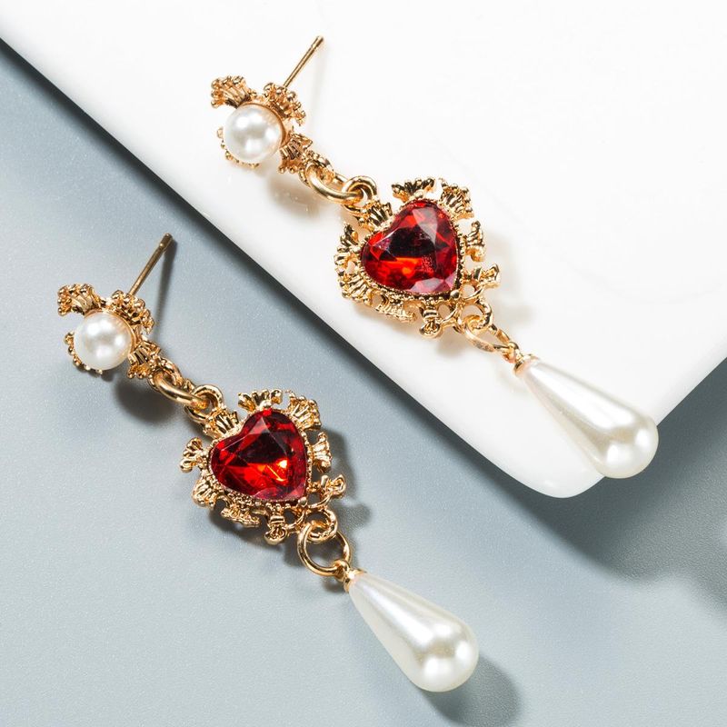 Fashion Water Droplets Diamond Alloy Artificial Gemstones Earrings