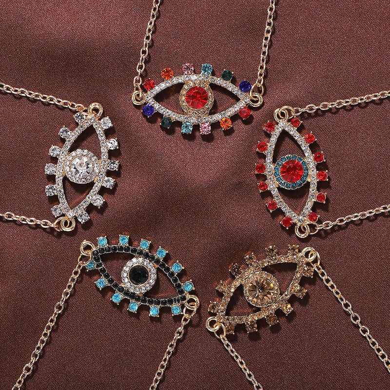Böhmischer Ethnischer Stil Kreative Große Augen Diamant Halskette Jiaqi Kreativer Schmuck Europäischen Und Amerikanischen Trend Halskette Frauen