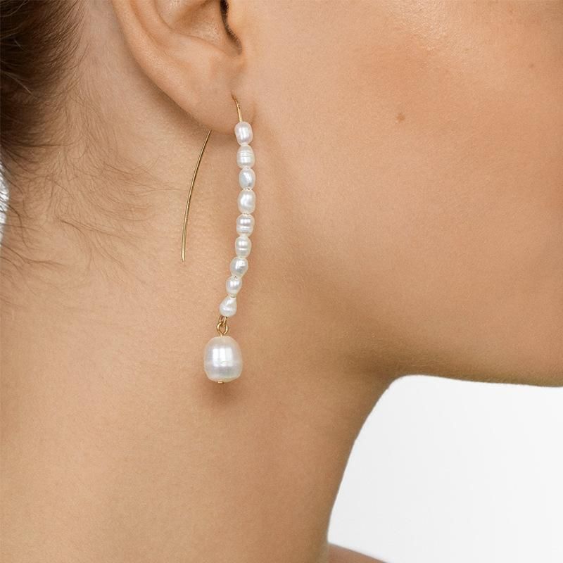Womens Geometric Pearl Earrings Nhjq149043