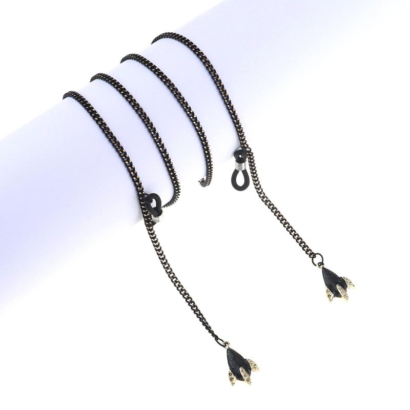 Stylish Minimalist Black Airplane Pendant Glasses Chain Nhbc153886