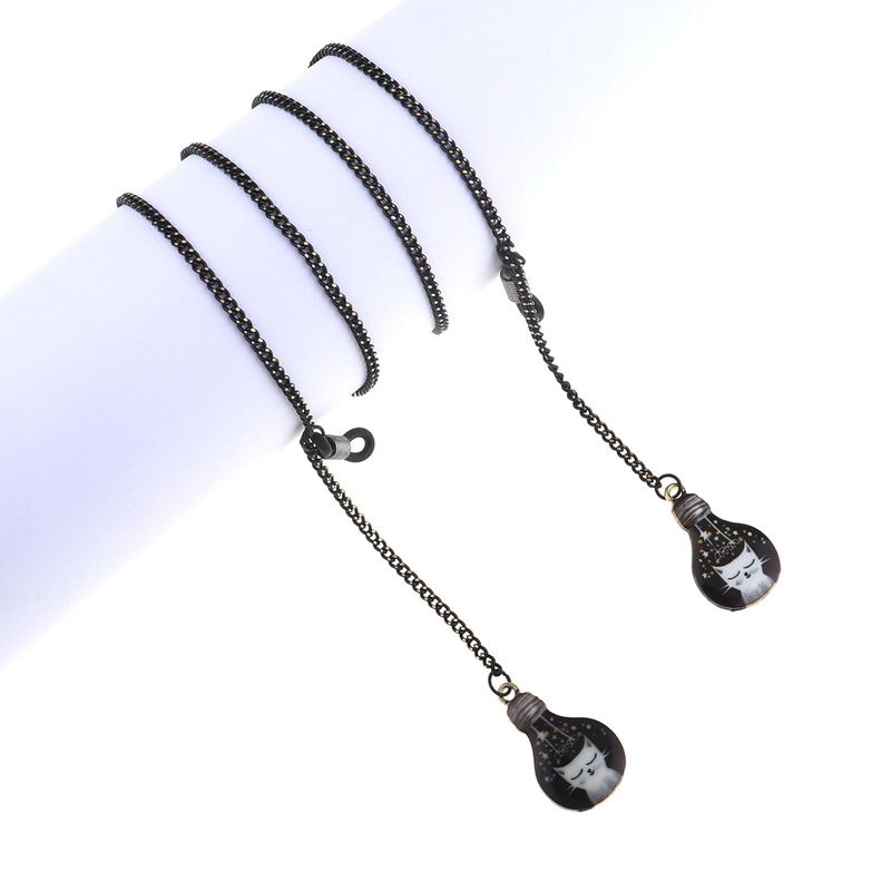 Fashion Simple Black Star Cat Light Bulb Pendant Glasses Chain Nhbc153890