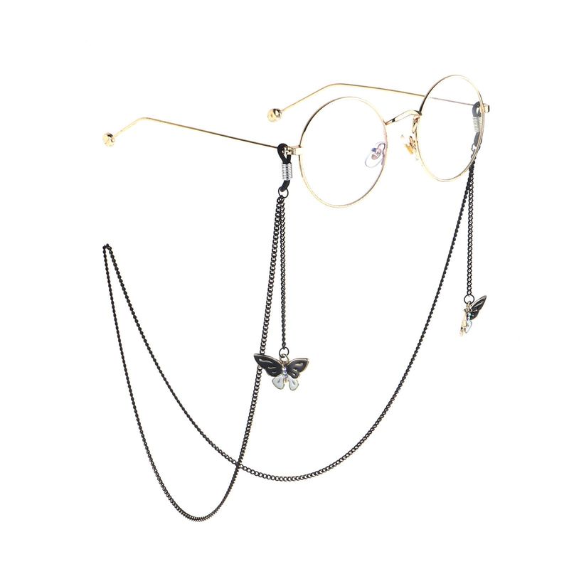 Brillen Seil Halfter Mode Einfache Schwarze Schmetterlings Anhänger Kette Sonnenbrille Mit Brillen Kette Grenz Überschreitend