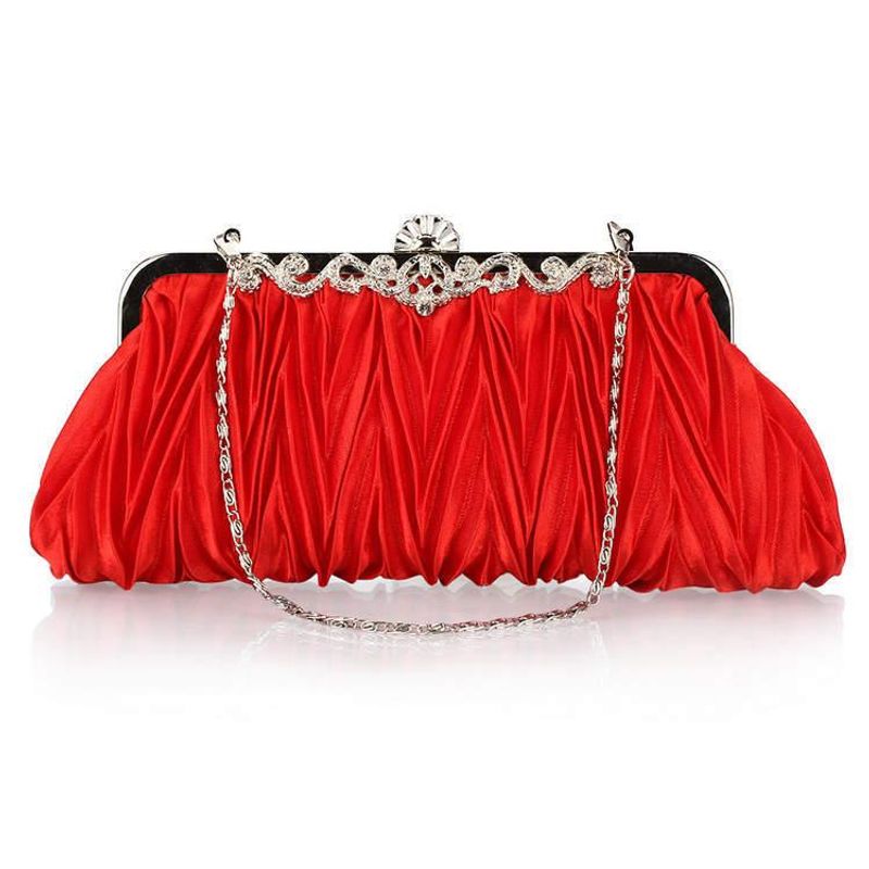 White Red Purple Solid Color Square Evening Bags