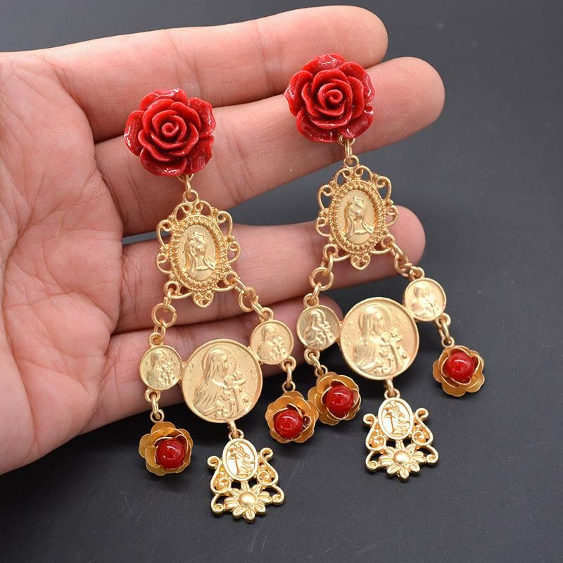 Fashion Zircon Color Sequins Nightclub Flower Earrings Nhnt154517