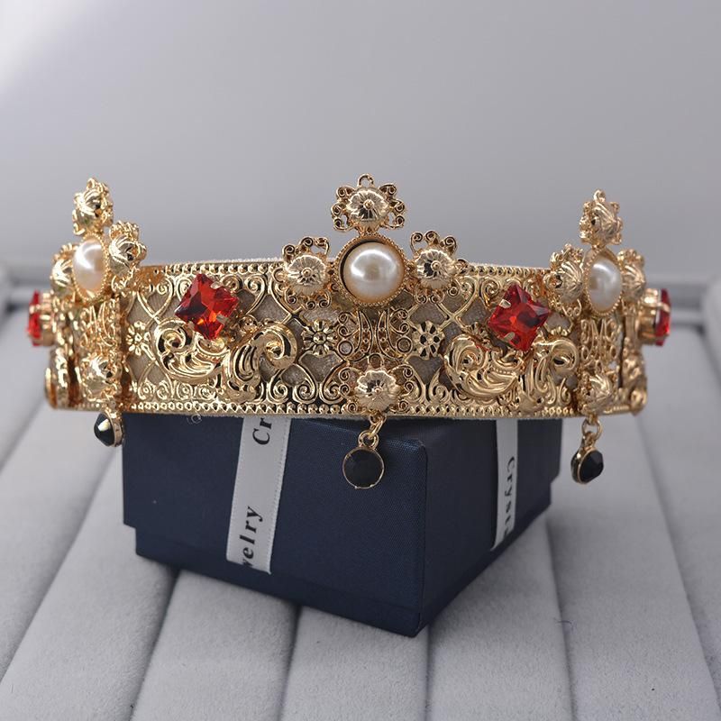 Fashion Full Diamond Pearl Crown Headband Nhnt154642