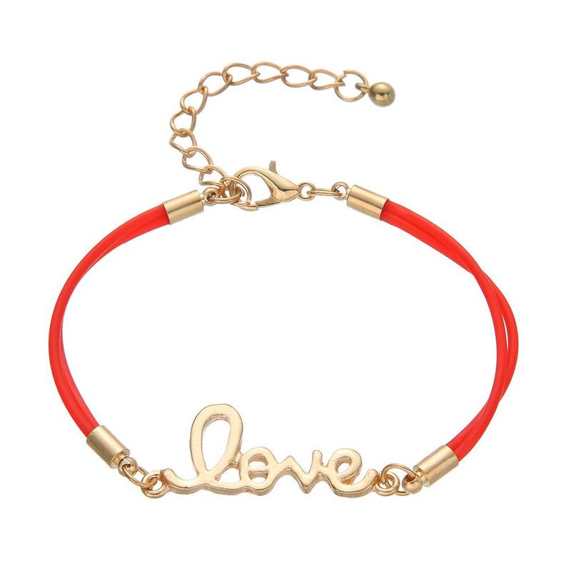 Simple Alloy Letter Love Braided Bracelet Nhhn154669