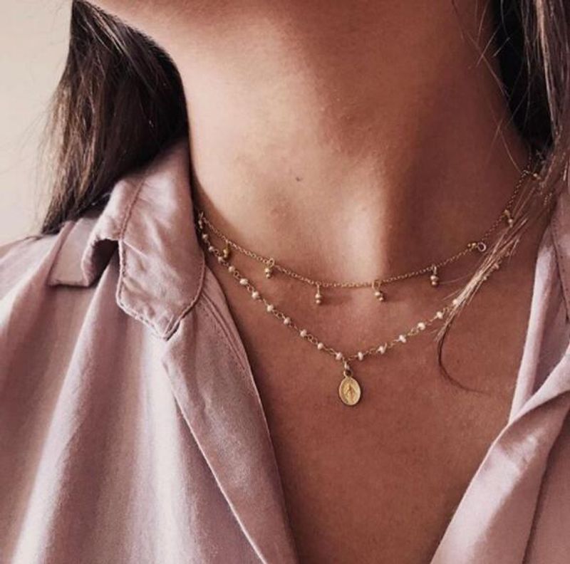Grenz Überschreitende Neue Mode Europäischen Und Amerikanischen Stil Perlen Jesus Anhänger Halskette Geometrische Mehr Schicht Ige Halskette Halskette