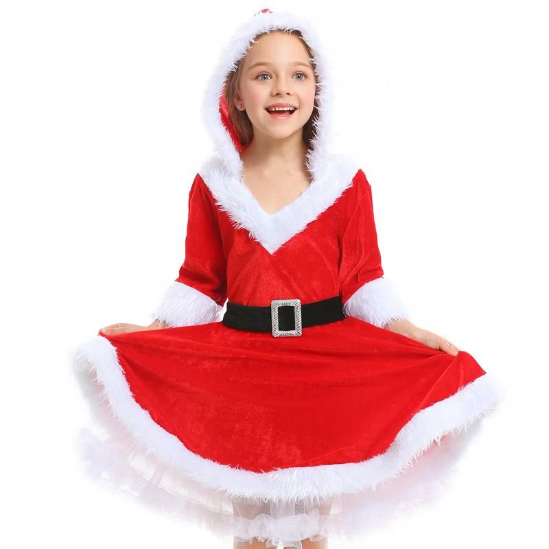 Christmas Costume Children Red Tutu Dress Nhfe155216