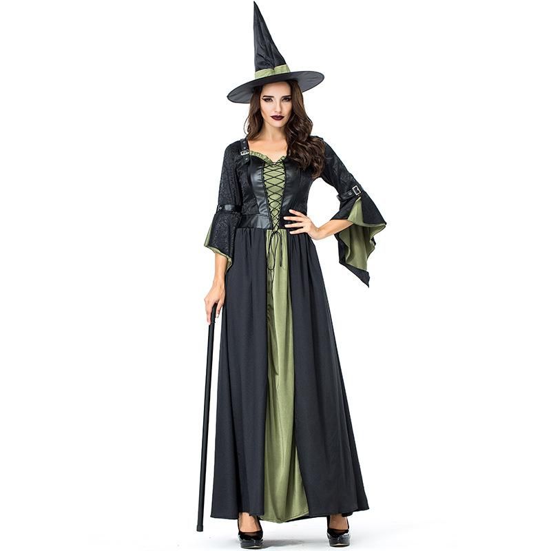 Halloween Long Witch Bar Party Cosplay Costume Nhfe155287