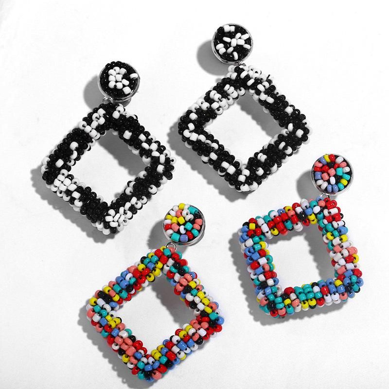Fashion Handmade Beads Geometric Earrings Nhas155409