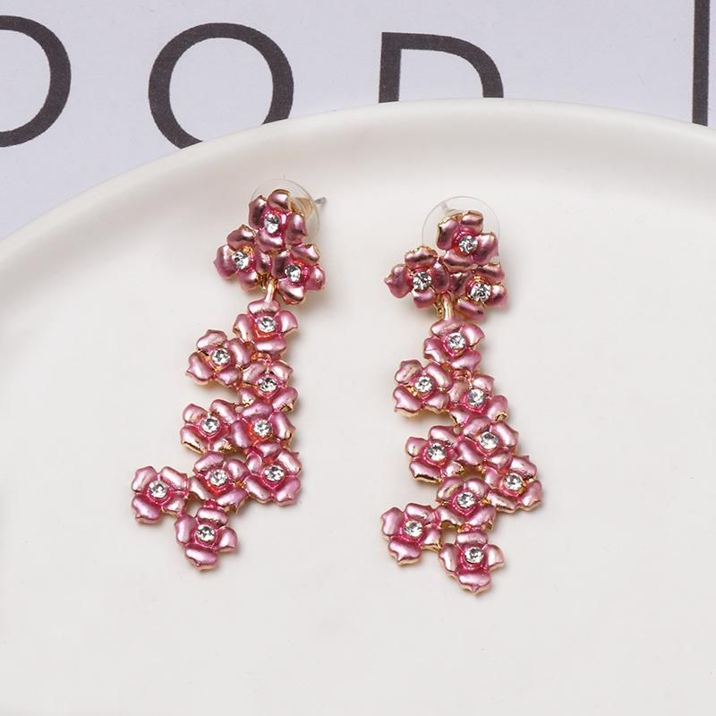 Fashion Flower Paint Earrings Nhjj155436