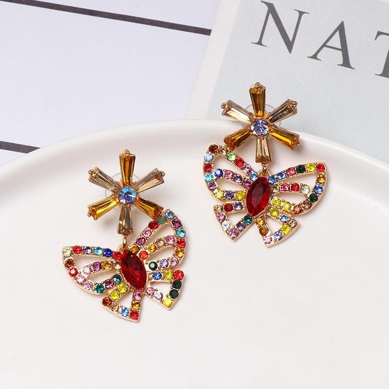 Colored Diamond Butterfly Earrings Nhjj155458