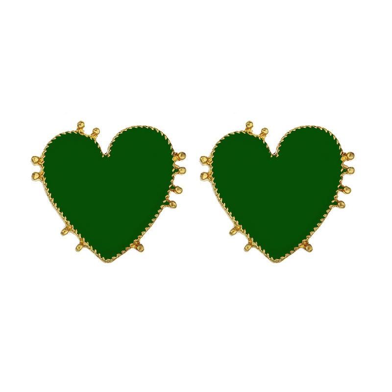 Vintage Alloy Drip Heart-shaped Stud Earrings Nhhn155534