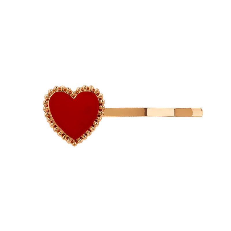 Red Drip Heart Shaped Clip Hairpin Nhhn155536