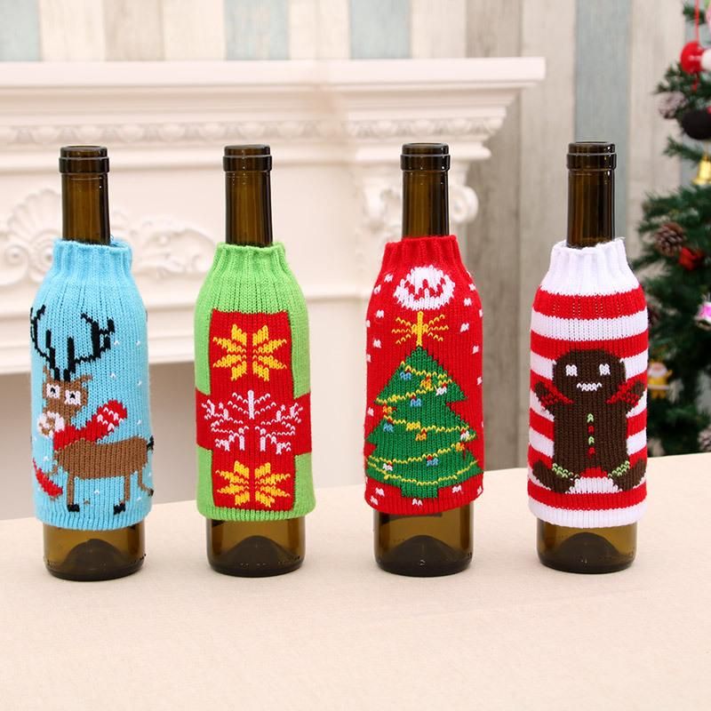 High-grade Knitted Christmas Beer Bottle Set Nhmv155587