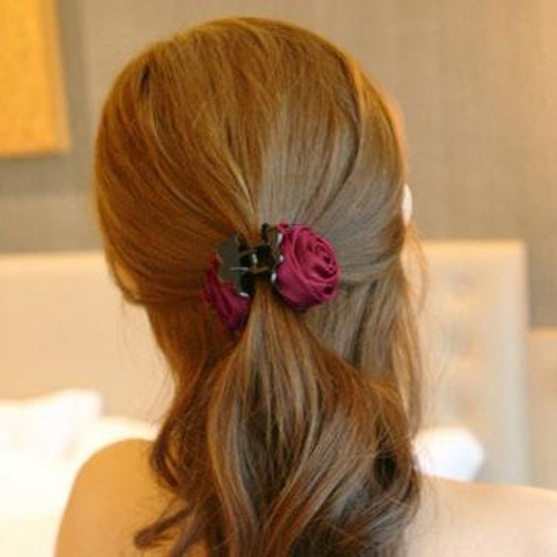 Korean Rose Flower Hairpin Fabric Grab Nhdp149419