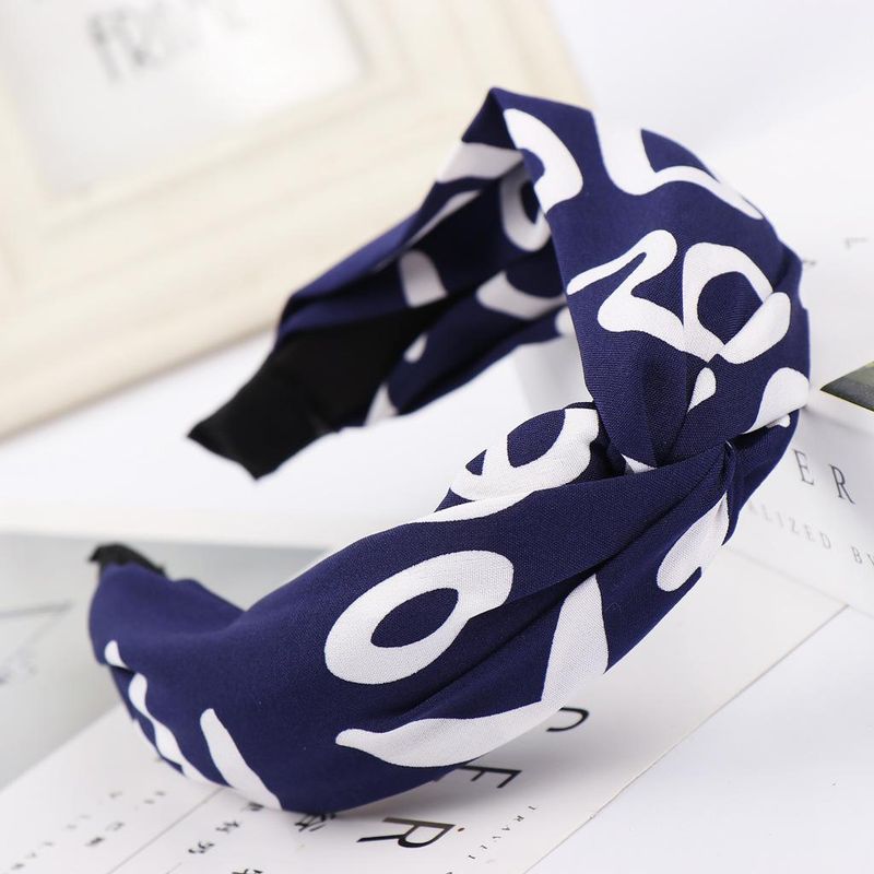 Fashion Knit Letter Print Knotted Headband Nhhv149525