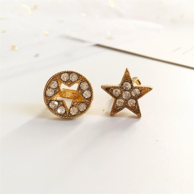 Aretes De Estrella De Cinco Puntas Con Diamantes Completos Nhdp155625