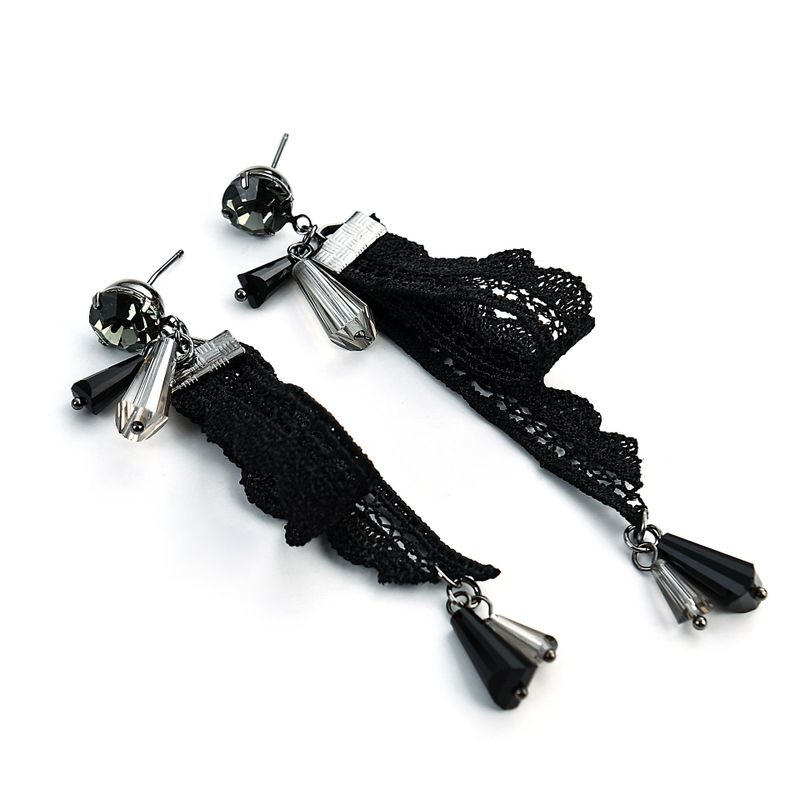 Lace Fringed Crystal Earrings Nhll155674