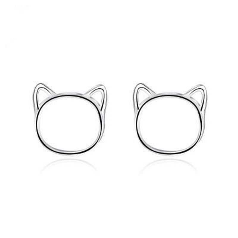 925 Tremella Nadel Kätzchen Ohrringe Im Koreanischen Stil Frauen Süße Hohle Katzen Ohrringe Verspielt Und Weiß, Temperament Katzen Schmuck
