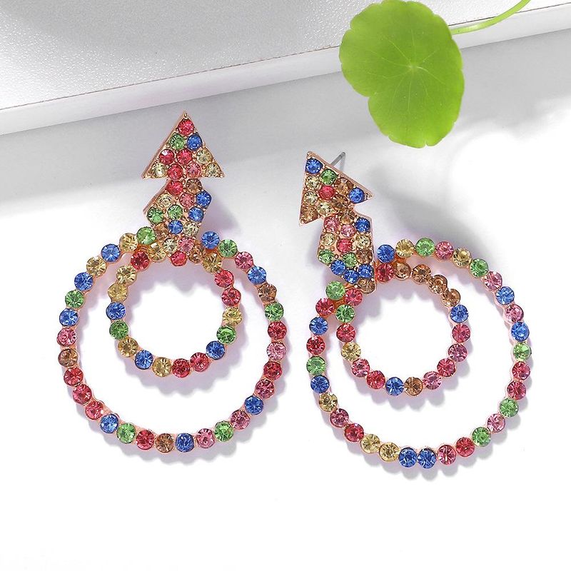 Fashion Color Hollow Diamond Earrings Nhjq149856