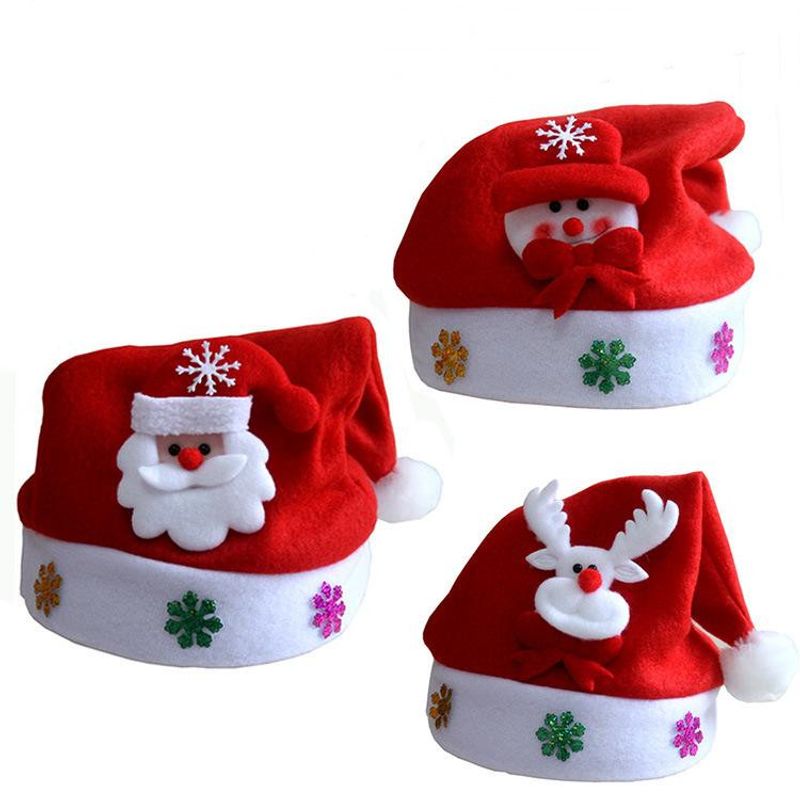 Stylish Christmas Applique Cartoon Glowing Snowman Child Hat Nhmv150211