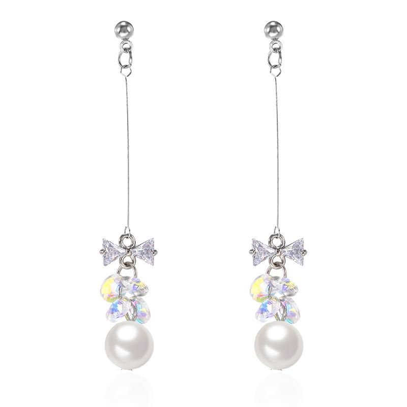 Aretes De Perlas De Circonita Con Perlas De Moda Nhpf150496