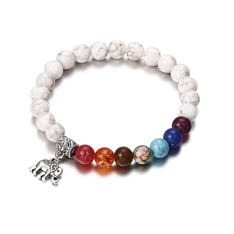 Fashion Natural 5a White Pine Beads Small Elephant Bracelet Nhpf150541