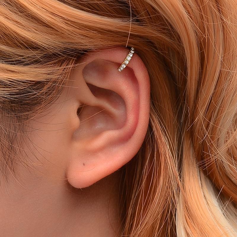 Coréenne Style Diamant Non-percé Oreilles Clip Oreille Oreille Clips Boucles D'oreilles Simple Doux U En Forme De Boucles D'oreilles Pour Les Femmes Vente Chaude En Stock One Piece Dropshipping