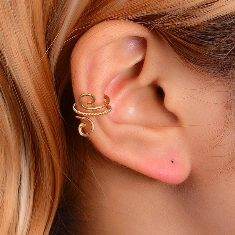 Fashion Double Twisted Ear Cuff Copper Clip Earrings Nhdp150558