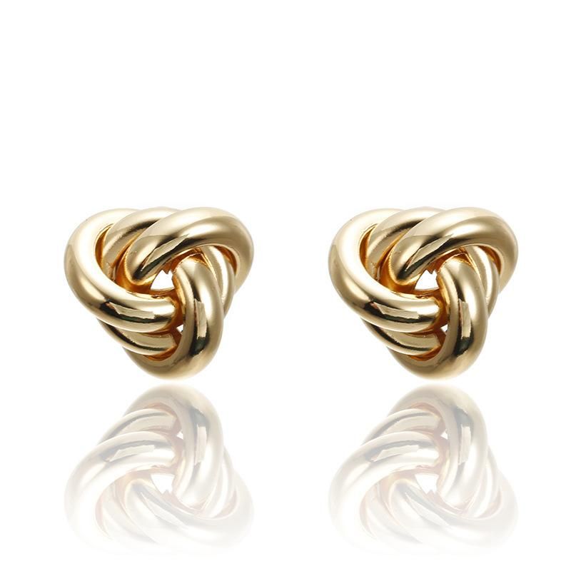 Irregular Ring Combination Flower Shaped Stud Earrings Nhpf151098