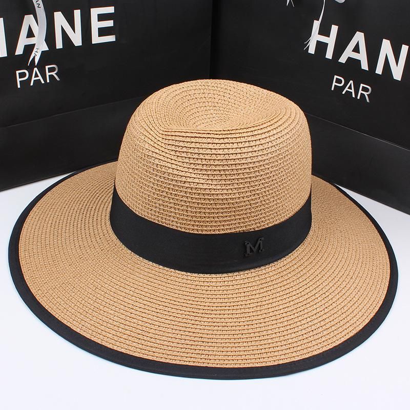 Sombrero De Jazz Protección Solar Playa Costera Grande Sombrero De Sol Sombrero De Paja Paja