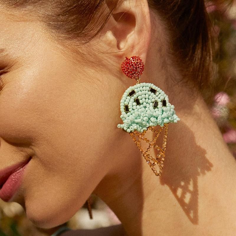 Earrings Female Simple Ice Cream Earrings Fashion Ear Jewelry 4 Colors Wholesale