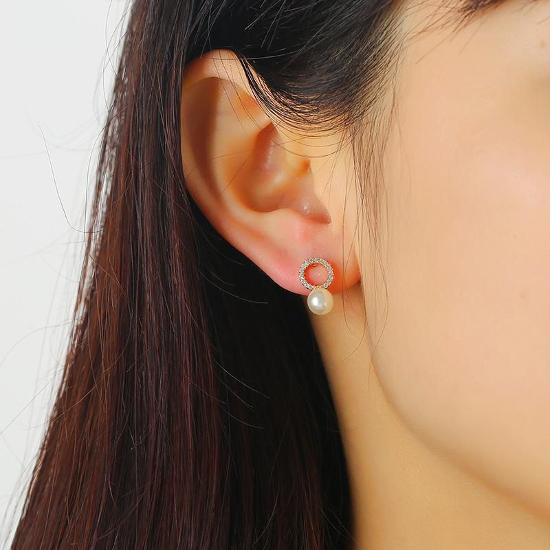 Japanische Und Koreanische Internet-promi-stil Einfache Temperament-ohrringe Übertrieben Große Perlen Quaste Lange Ohrringe Perlen Anti Allergische Ohrringe Frauen