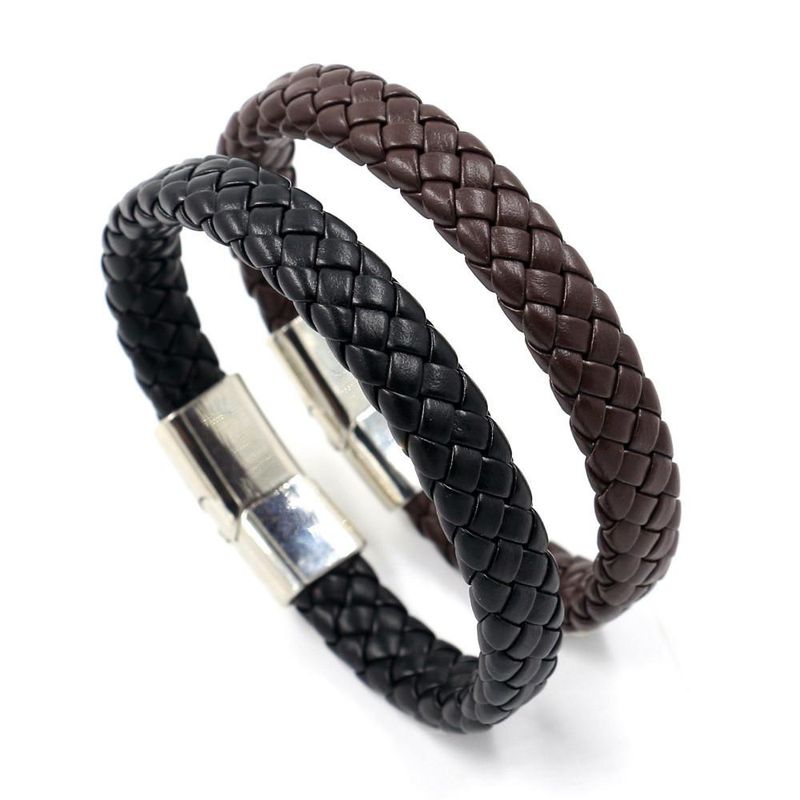 Hersteller Von Mode Armbändern Großhandel Herren Gewebte Seil Legierung Magnets Chnalle Leder Armband Koreanische Version Von Personal Isierten Accessoires