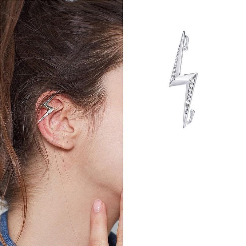 Lightning Shape Diamond Ear Contour Clip Adjustable Hook Ear Ear Cochlear Bone Clip