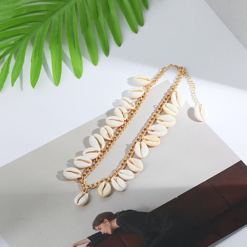 Bohemian Natural Shell Necklace Wild Short Alloy Clavicle Chain