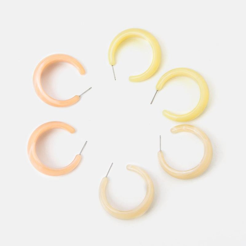New Popular Resin Candy Color C-shaped Earrings Simple Fashion Earrings Jewelry