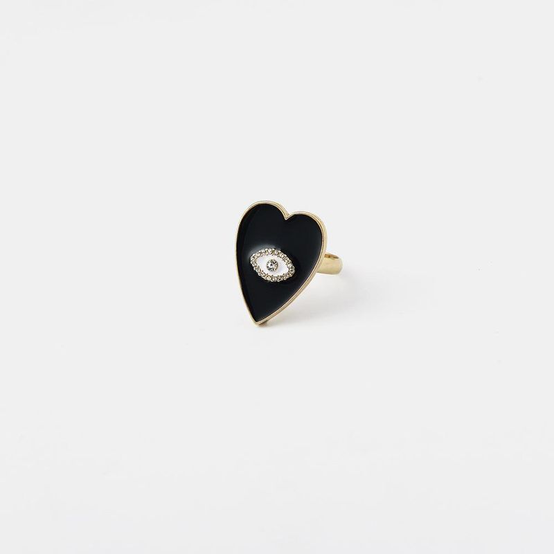 Anillo De Gota De Aceite En Forma De Corazón Joyería De Mano Simple Para Mujer