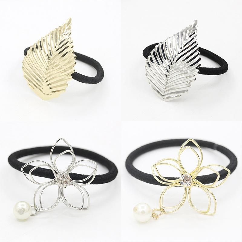 Jewelry Hair Accessories Hair Ring Alloy Leaves Flowers Strands Of Empty Hair Rope